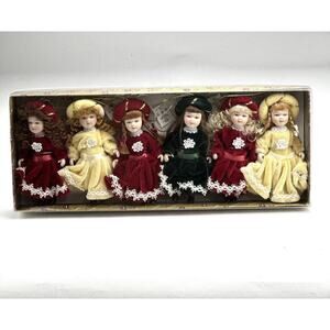 Dillards Doll Ornaments Set Of 6 Vintage Trimmings Victorian‎ Porcelain